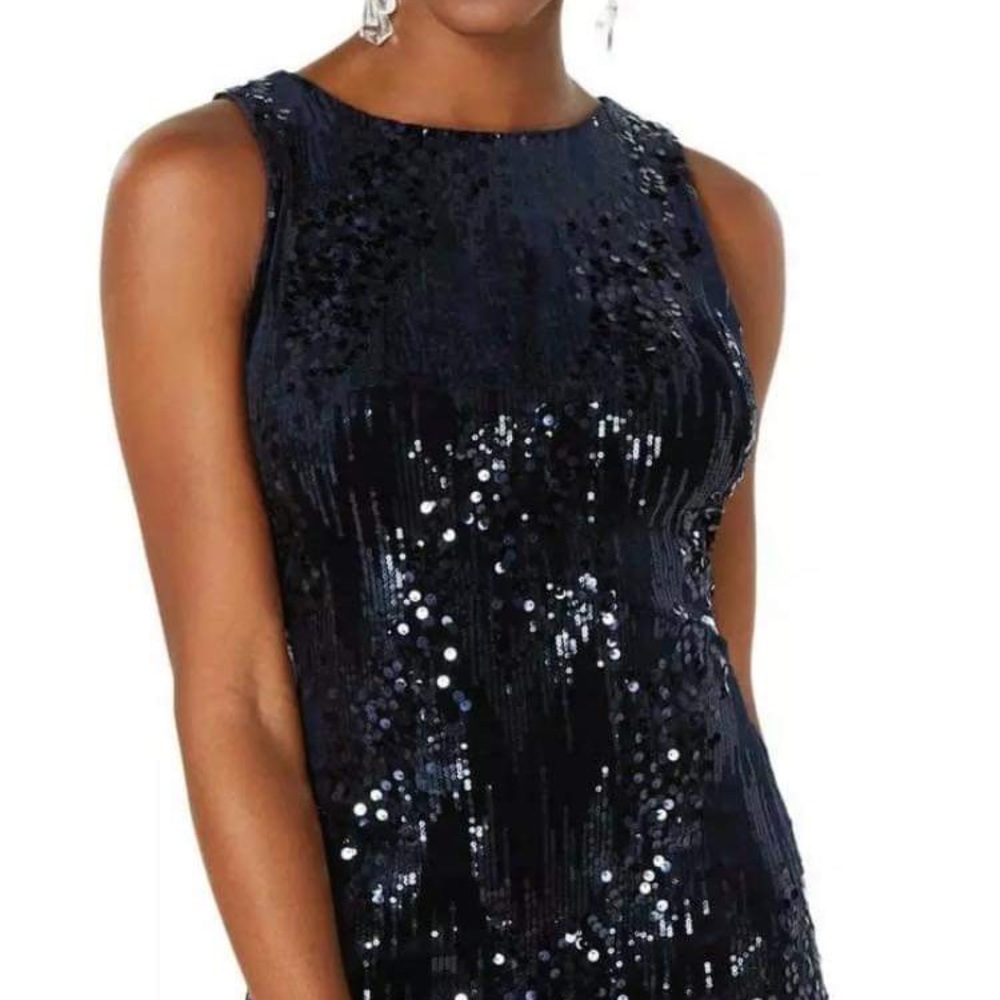 Emerald Sundae Womens Velvet Sequined Mini dress